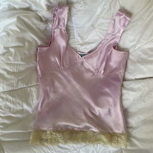 Vintage lilac purple silk top